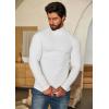 imageCOOFANDY Mens Turtleneck Sweater Slim Fit Lightweight Basic Ribbed SweatersWhite