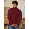 imageCOOFANDY Mens Turtleneck Sweater Slim Fit Lightweight Basic Ribbed SweatersWine Red