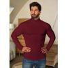 imageCOOFANDY Mens Turtleneck Sweater Slim Fit Lightweight Basic Ribbed SweatersWine Red