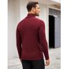 imageCOOFANDY Mens Turtleneck Sweater Slim Fit Lightweight Basic Ribbed SweatersWine Red