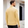 imageCOOFANDY Mens Turtleneck Sweater Slim Fit Lightweight Basic Ribbed SweatersYellow
