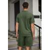 imageCOOFANDY Mens Waffle Knit Polo Shirt and Shorts Set 2 Pieces Outfits Summer Suit Casual Tracksuit with PocketsArmy Green