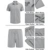 imageCOOFANDY Mens Waffle Knit Polo Shirt and Shorts Set 2 Pieces Outfits Summer Suit Casual Tracksuit with PocketsLight Grey