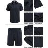 imageCOOFANDY Mens Waffle Knit Polo Shirt and Shorts Set 2 Pieces Outfits Summer Suit Casual Tracksuit with PocketsNavy Blue