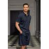 imageCOOFANDY Mens Waffle Knit Polo Shirt and Shorts Set 2 Pieces Outfits Summer Suit Casual Tracksuit with PocketsNavy Blue