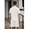 imageCOOFANDY Mens Waffle Knit Polo Shirt and Shorts Set 2 Pieces Outfits Summer Suit Casual Tracksuit with PocketsWhite