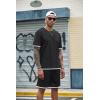 imageCOOFANDY Mens Waffle Shirt and Shorts Set 2 Piece Outfits Casual Summer Tracksuits Set with PocketsAblack