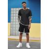 imageCOOFANDY Mens Waffle Shirt and Shorts Set 2 Piece Outfits Casual Summer Tracksuits Set with PocketsAblack