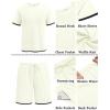 imageCOOFANDY Mens Waffle Shirt and Shorts Set 2 Piece Outfits Casual Summer Tracksuits Set with PocketsBeige