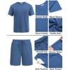 imageCOOFANDY Mens Waffle Shirt and Shorts Set 2 Piece Outfits Casual Summer Tracksuits Set with PocketsBlue