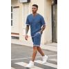 imageCOOFANDY Mens Waffle Shirt and Shorts Set 2 Piece Outfits Casual Summer Tracksuits Set with PocketsBlue