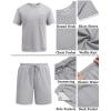 imageCOOFANDY Mens Waffle Shirt and Shorts Set 2 Piece Outfits Casual Summer Tracksuits Set with PocketsLight Grey