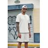imageCOOFANDY Mens Waffle Shirt and Shorts Set 2 Piece Outfits Casual Summer Tracksuits Set with PocketsWhite