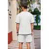 imageCOOFANDY Mens Waffle Shirt and Shorts Set 2 Piece Outfits Casual Summer Tracksuits Set with PocketsWhite