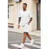 imageCOOFANDY Mens Waffle Shirt and Shorts Set 2 Piece Outfits Casual Summer Tracksuits Set with PocketsWhite