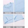 imageCOOFANDY Mens White Solid Casual Short Sleeve Band Collar Henley Shirt with PocketLight Blue