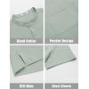 imageCOOFANDY Mens White Solid Casual Short Sleeve Band Collar Henley Shirt with PocketLight Green