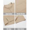 imageCOOFANDY Mens White Solid Casual Short Sleeve Band Collar Henley Shirt with PocketMoon Grey