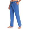 imageCOOFANDY Men Cotton Yoga Pants Casual Sweatpants Jogger Open Bottom Lounge Pants with PocketsBlue