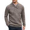 imageCOOFANDY Men Dress Sweater Shawl Collar Sweatshirt Fashion Light Fleece Sweatshirt Dark BlueBrown and White