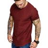 imageCOOFANDY Men Muscle Workout T Shirt Gym Bodybuilding Active Short Sleeve Tee Top BlackOne Piece Wine Red