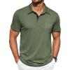 imageCOOFANDY Men Short Sleeve Polo Shirt Casual Summer Collar Shirts Dress Button Polo T Shirt Classic Golf ShirtsArmy Green