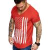 imageCOOFANDY Mens 2 Pack Muscle V Neck T Shirt Fitted Gym Workout Short Sleeve Bodybuilding TeeRed American Flag