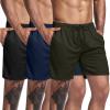 imageCOOFANDY Mens 3 Pack Workout Gym Shorts Mesh Athletic Shorts Lightweight Bodybuilding Training Short Pants with PocketsBlack  Army Green  Navy Blue