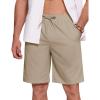 imageCOOFANDY Mens Casual Beach Shorts Summer Elastic Waist Shorts Lightweight Drawstring Golf ShortsDark Khaki