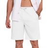 imageCOOFANDY Mens Casual Beach Shorts Summer Elastic Waist Shorts Lightweight Drawstring Golf ShortsWhite