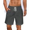 imageCOOFANDY Mens Casual Corduroy Shorts With Elastic Waist Drawstring Lightweight Summer Beach Shorts With PocketsDark Grey