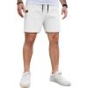 imageCOOFANDY Mens Casual Cotton Shorts 5 Inch Summer Beach Shorts Lightweight Drawstring Elastic Waist Chino Golf ShortsWhite