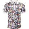 imageCOOFANDY Mens Casual Short Sleeve Polo Shirts Slim Fit Paisley Polo T Shirts Floral Print ShirtPaisleywhite