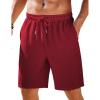 imageCOOFANDY Mens Casual Shorts Elastic Waist Drawstring Textured Summer Beach ShortWine