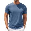 imageCOOFANDY Mens Crew Neck T Shirt Short Sleeve Casual Summer Basic Tee Slim Fit Workout TShirtBlue Tees