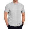 imageCOOFANDY Mens Mock Neck T Shirt Short Sleeve Slim Fit Basic Casual TShirts Solid Color Pullover TeeAlight Grey