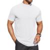 imageCOOFANDY Mens Mock Turtleneck Shirts Short Sleeve Casual Basic TShirts Ribbed Solid Pullover TopsWhite