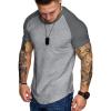 imageCOOFANDY Mens Muscle TShirt Pleated Raglan Sleeve Bodybuilding Gym Tee Short Sleeve Fashion Workout Shirts Hipster ShirtLight Grey Textile Light Grey  Grey
