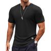 imageCOOFANDY Mens Muscle TShirts VNeck Slim Fit Workout Shirt Short Sleeve Longline Gym Athletic Tee ShirtsAblack