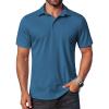 imageCOOFANDY Mens Polo Shirts Short Sleeve Casual Shirts with PocketLake Blue