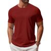imageCOOFANDY Mens T Shirt Short Sleeve Crew Neck TShirt Casual Summer Classic Basic Tee ShirtsWine Red