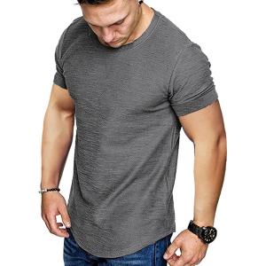 imageCOOFANDY Men Muscle Workout T Shirt Gym Bodybuilding Active Short Sleeve Tee Top BlackOne Piece Grey