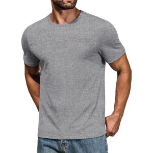 imageCOOFANDY Mens Cotton Pocket Tee Shirts Soft Crew Neck Stretch T Shirt Plain Casual Short Sleeve Summer Basic Tops1 Pack Light Grey