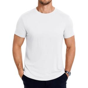 imageCOOFANDY Mens Short Sleeve TShirts Crew Neck Casual Summer T Shirts 13 Pack Basic Tee ShirtAwhite 1pack