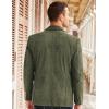imageCOOFADNY Mens Casual Corduroy Blazer Classic Fit Two Button Sport Coat Fashion Notch Lapel Blazer JacketArmy Green