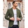 imageCOOFADNY Mens Casual Corduroy Blazer Classic Fit Two Button Sport Coat Fashion Notch Lapel Blazer JacketArmy Green