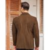 imageCOOFADNY Mens Casual Corduroy Blazer Classic Fit Two Button Sport Coat Fashion Notch Lapel Blazer JacketBrown