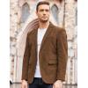 imageCOOFADNY Mens Casual Corduroy Blazer Classic Fit Two Button Sport Coat Fashion Notch Lapel Blazer JacketBrown