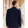 imageCOOFADNY Mens Casual Corduroy Blazer Classic Fit Two Button Sport Coat Fashion Notch Lapel Blazer JacketDark Blue