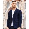 imageCOOFADNY Mens Casual Corduroy Blazer Classic Fit Two Button Sport Coat Fashion Notch Lapel Blazer JacketDark Blue